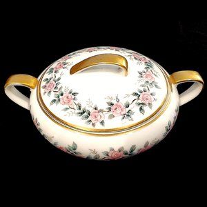Noritake China Pattern 5412 Pink Rose Band Sugar Bowl ~ Retired ~ Made in Japan
